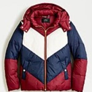 NWT Jcrew Colorblock Puffer with Primaloft XL